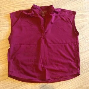 Figs Rafaela Oversized Scrub Top / Burgundy